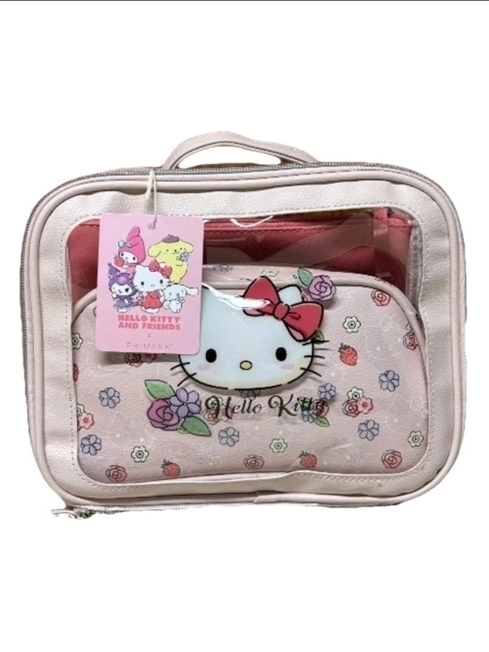Hello Kitty And Friends X Primark Pink 3 Piece Cosmetic Set Bags